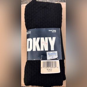 Brand New Vintage Small/Petite Black 3D Weave DKNY Donna Karan New York Tights